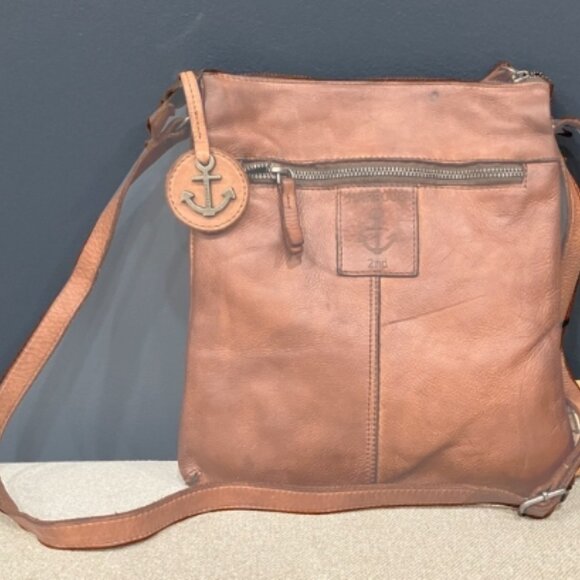 Harbour 2nd Brown "VERA" Leather Crossbody Bag in Cognac - Picture 10 of 10